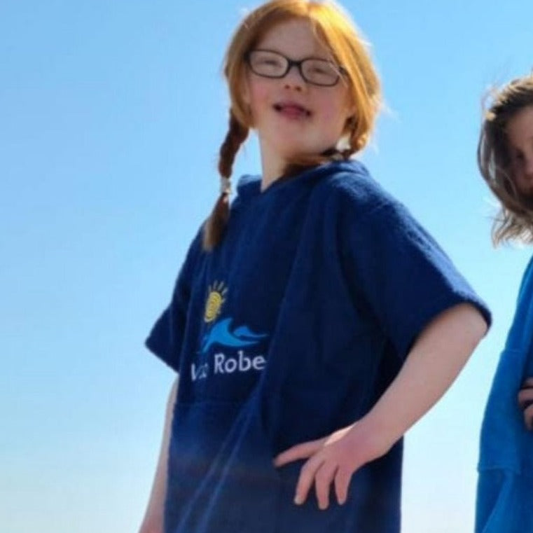 Child's Navy Cotton Towel Robe