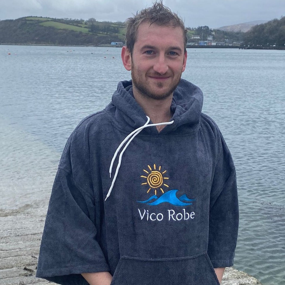 Adult Dark Grey Microfibre Towel Robe